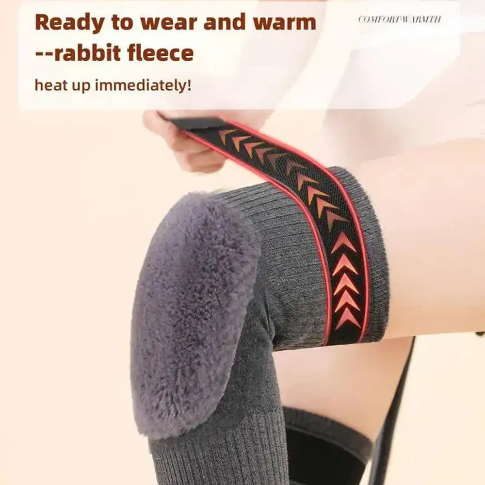 1 Pair Woolen Blend Thermal Knee Warmers Breathable Elastic for Women Men & Old People
