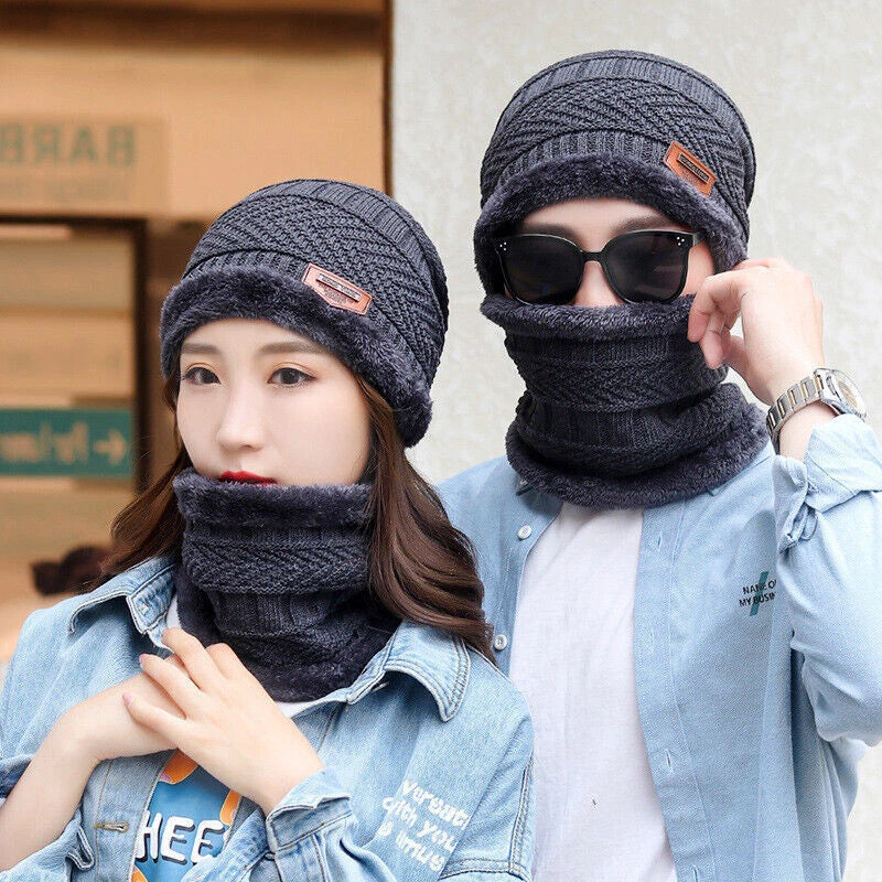 2-in-1 Knitted Winter Scarf Beanie Caps (Available in 5 Colors)